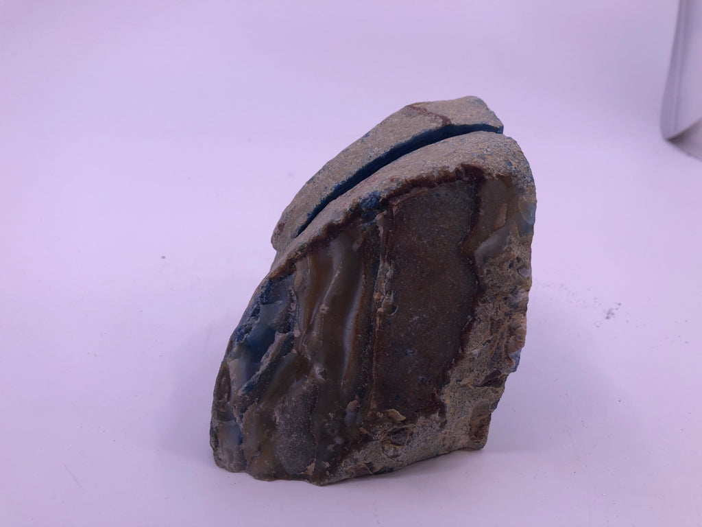 2 BLUE CUT ROCK BOOKENDS.