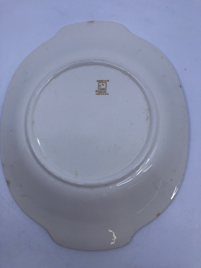VTG EMBROIDERED STYLE SERVING PLATE.