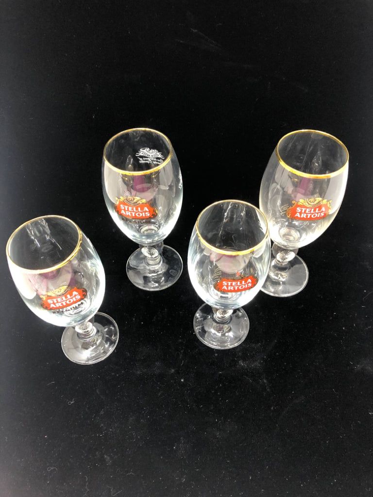 4 STELLA ARTOIS HIS AND HERS GLASSES.