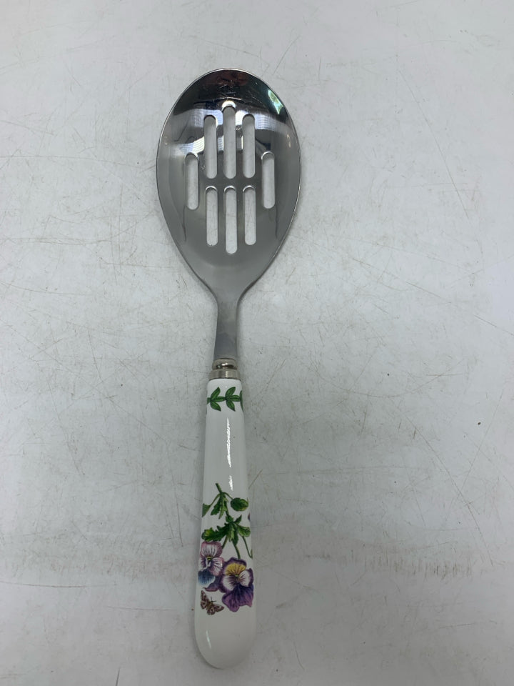 BOTANIC GARDEN PANSIES SLOTTED SERVING SPOON.
