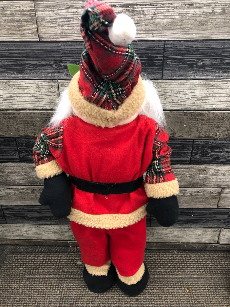 STANDING SANTA W/ PLAID SUIT PLUSH.
