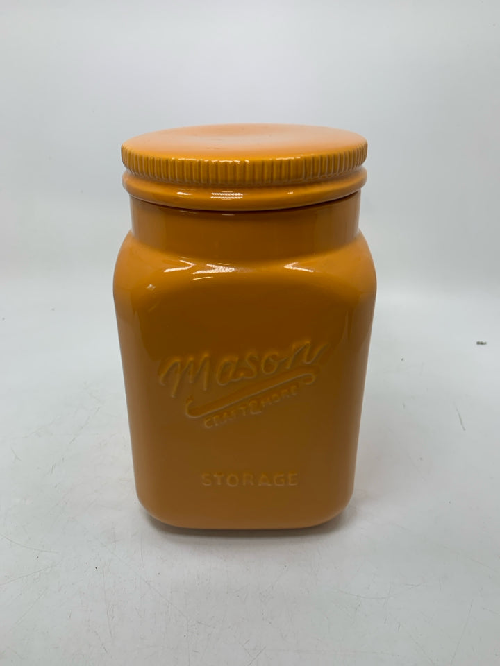 MASON JAR CERAMIC CANISTER.