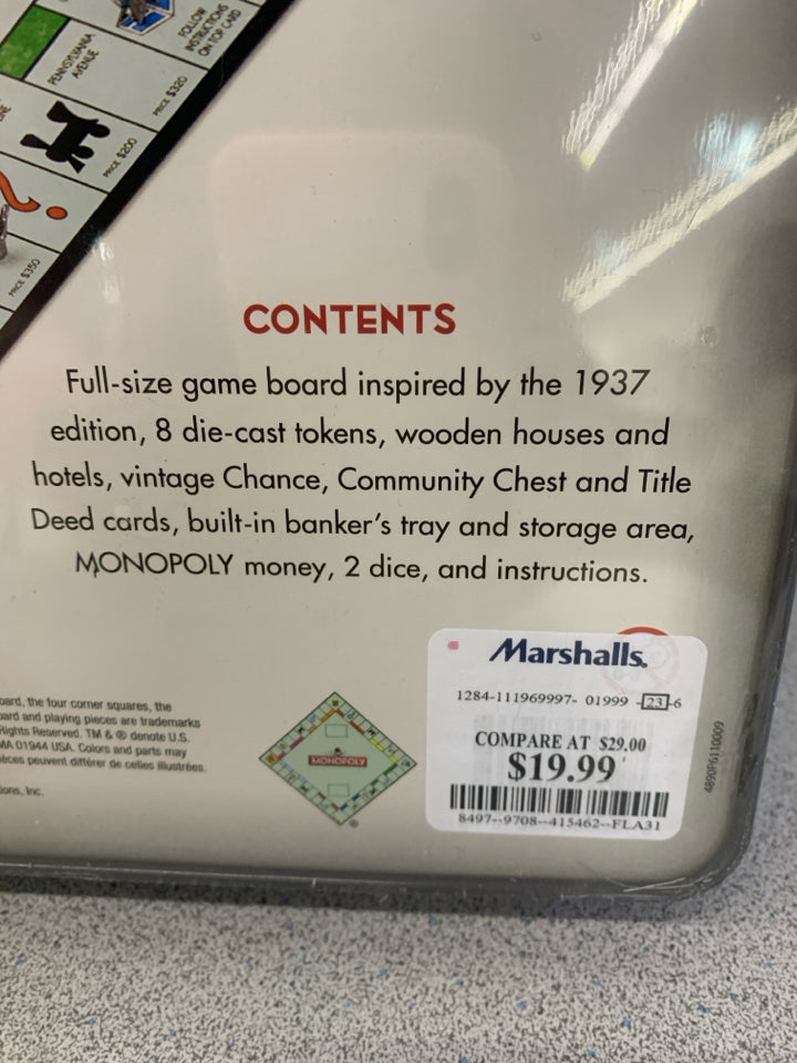 NIB MONOPOLY PARKER BROTHERS NOSTALGIA EDITION.