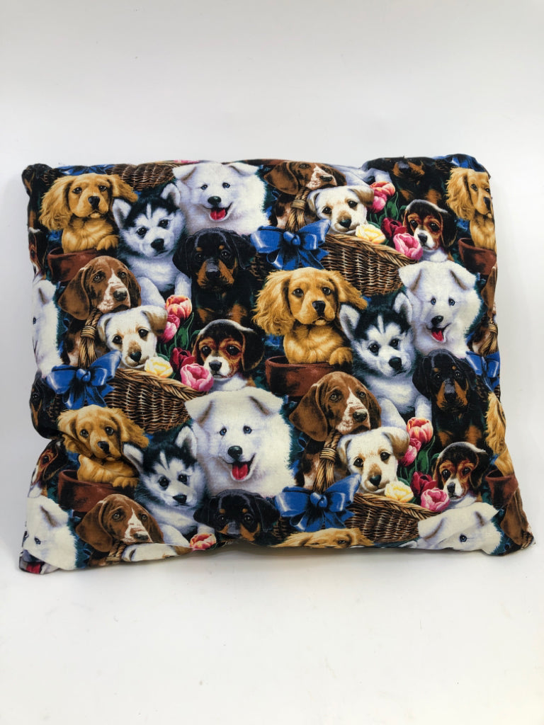 PUPPIES AND PAWPRINTS ACCENT PILLOW.