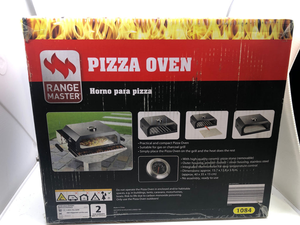 NIB RANGEMASTER GRILL TOP PIZZA OVEN.