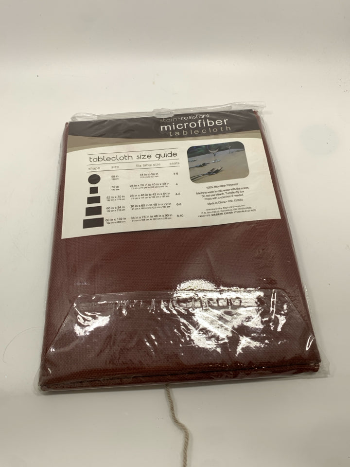 NIP RED MICROFIBER TABLE CLOTH.