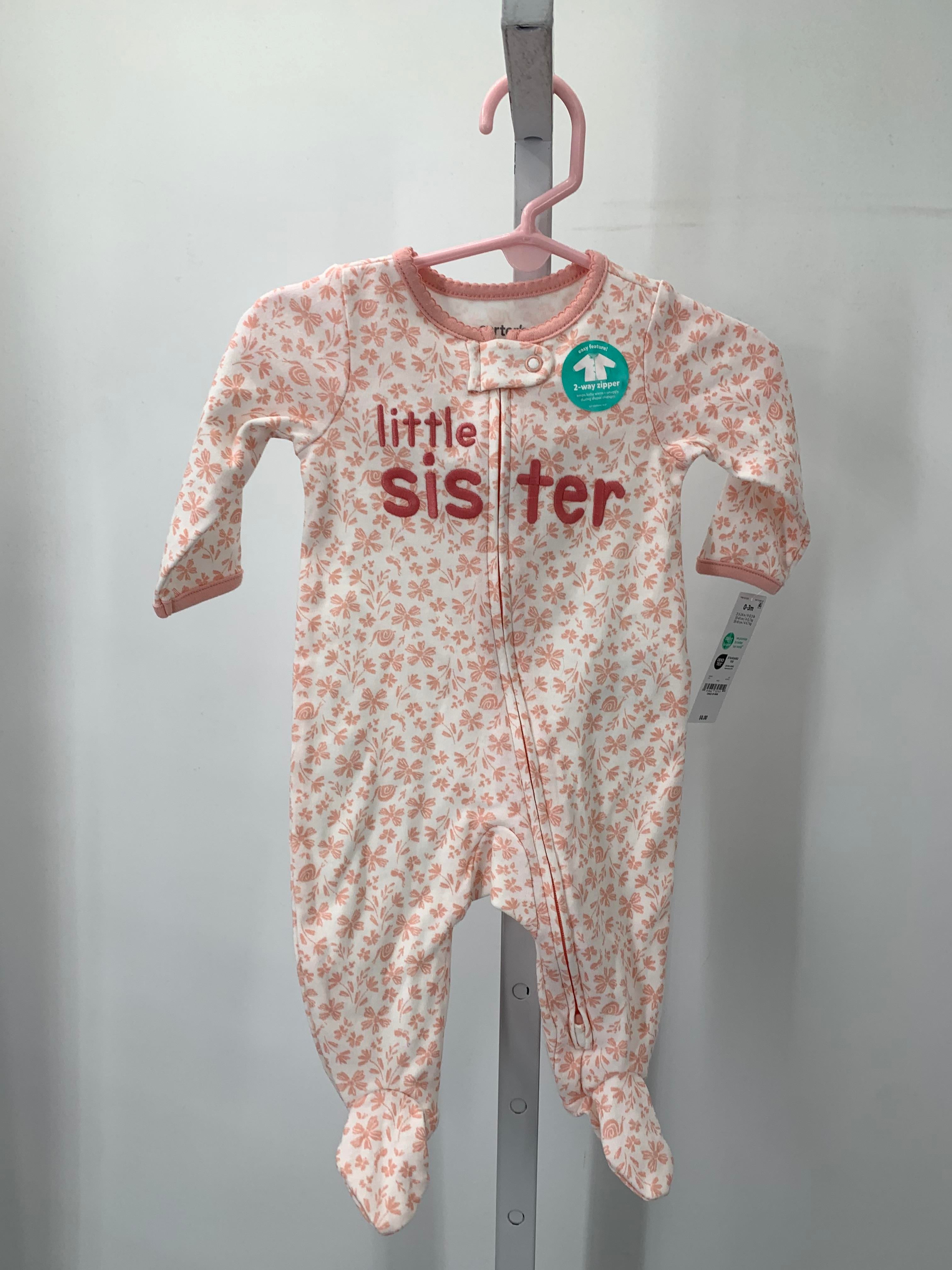 Carters Size 0-3 months Girls Long Slv. Romper