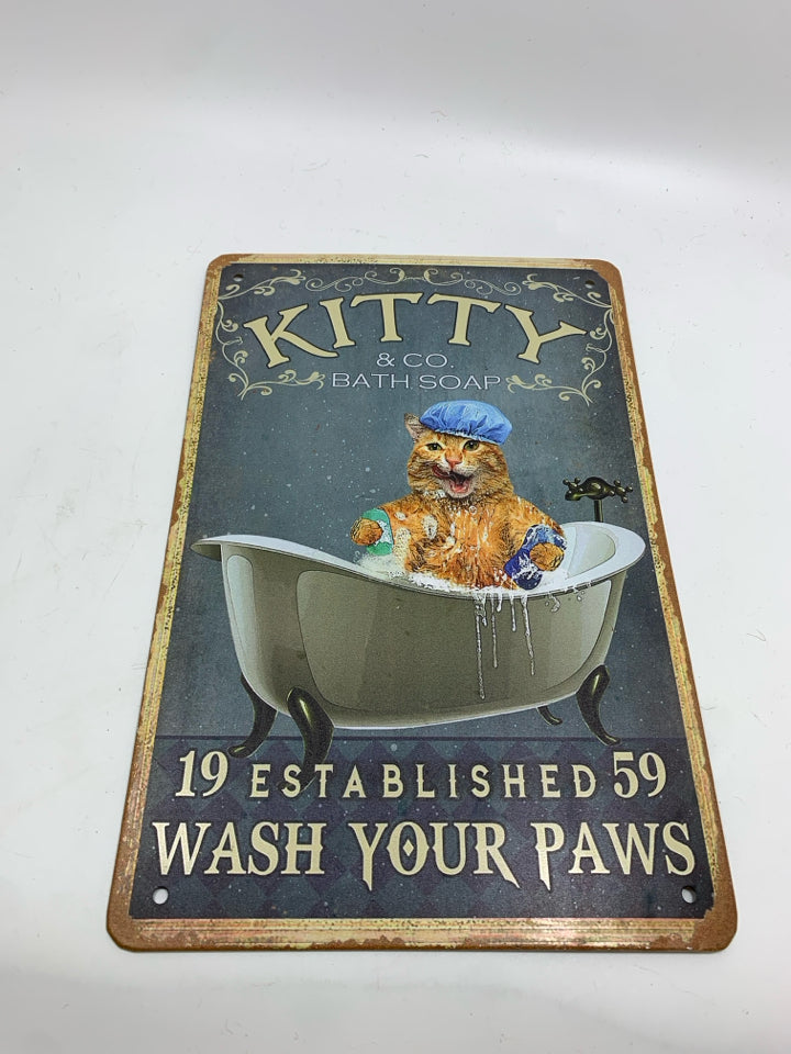 KITTY & CO BATH SOAP METAL SIGN.