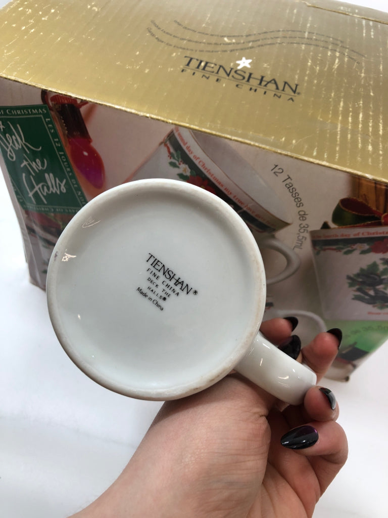 TWELVE DAYS OF CHRISTMAS MUGS- 12 MUGS.