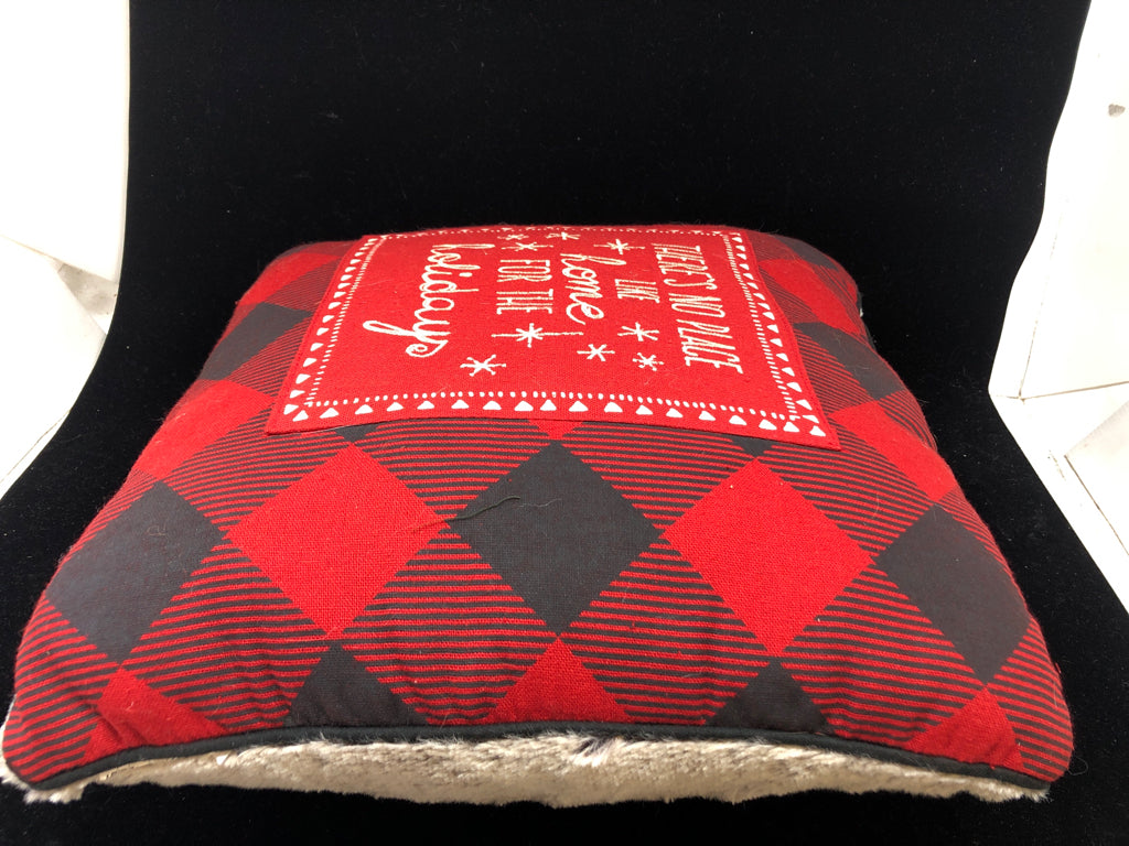 PLAID THERES NO PLACE LIGHT HOME PILLOW.