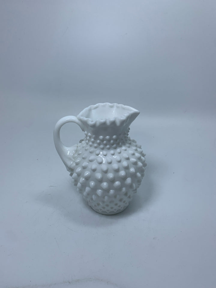 HOBNAIL MILK GLASS PITCHER.