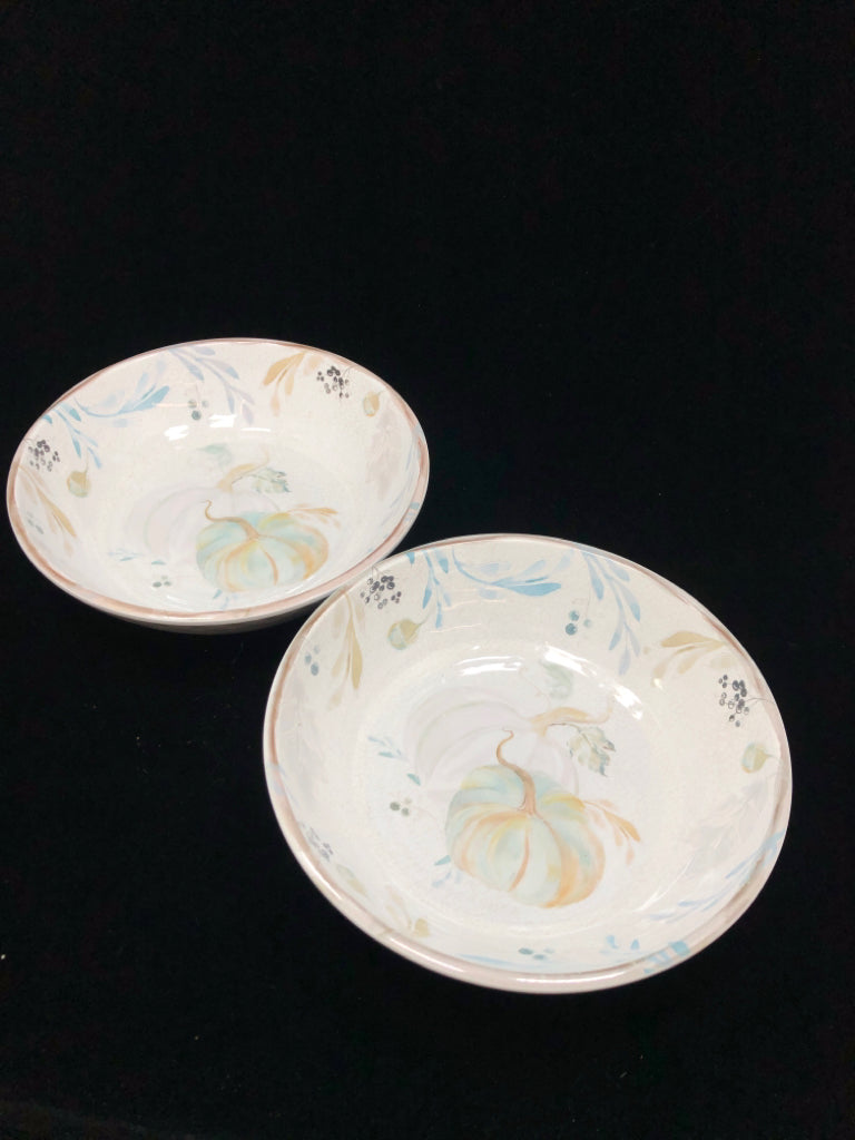 2 MELAMINE PUMPKIN BOWLS.