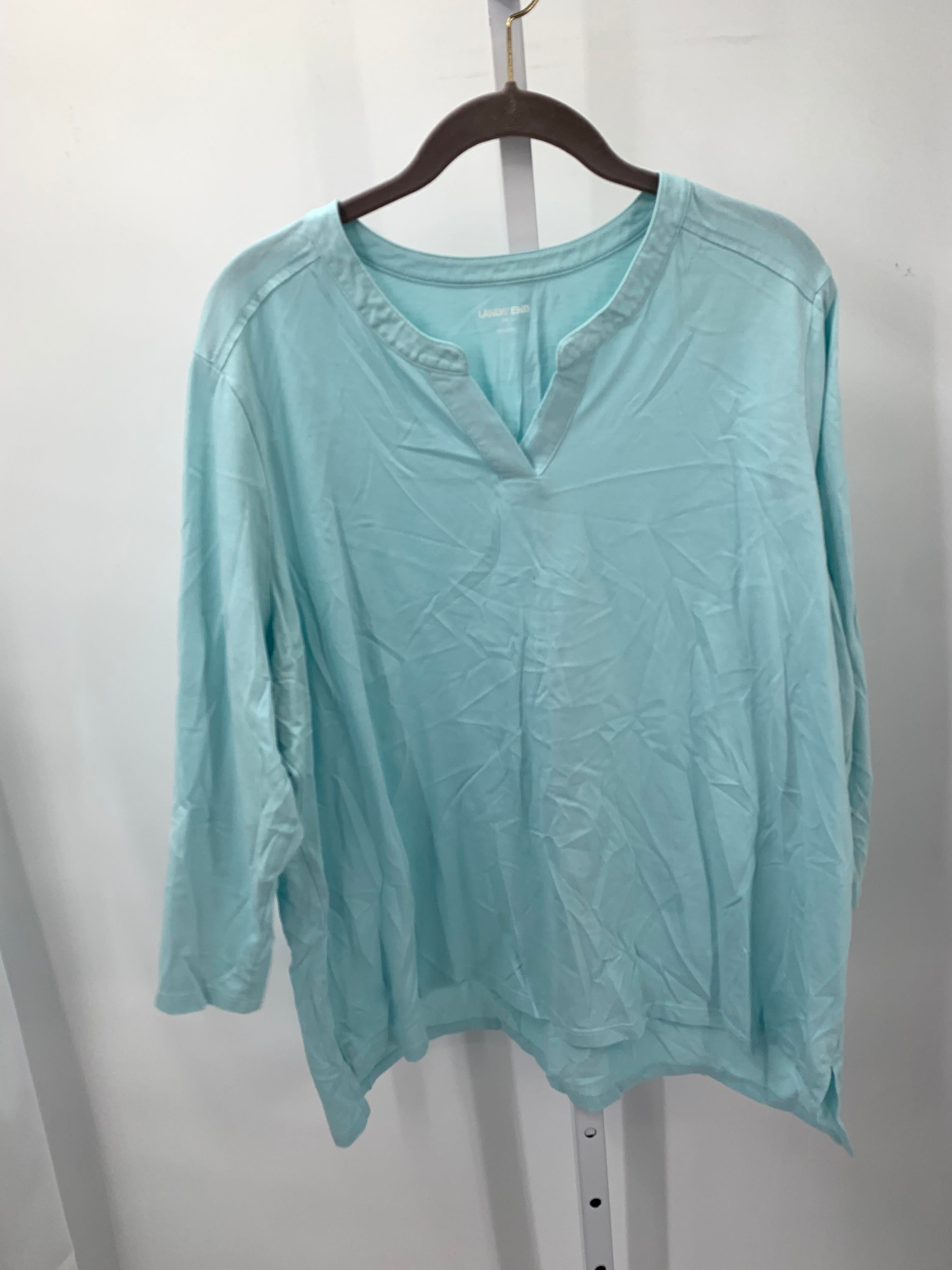 Lands End Size 1X Womens 3/4 Sleeve Shirt