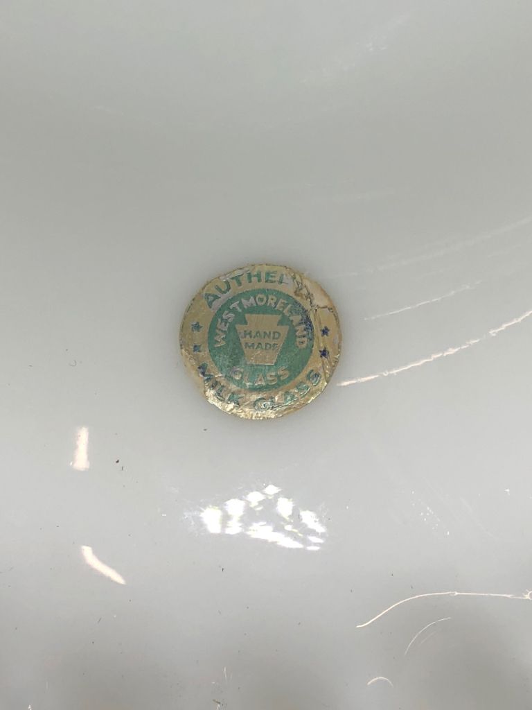 VTG HOBNAIL MILK GLASS PEDESTAL BOWL.