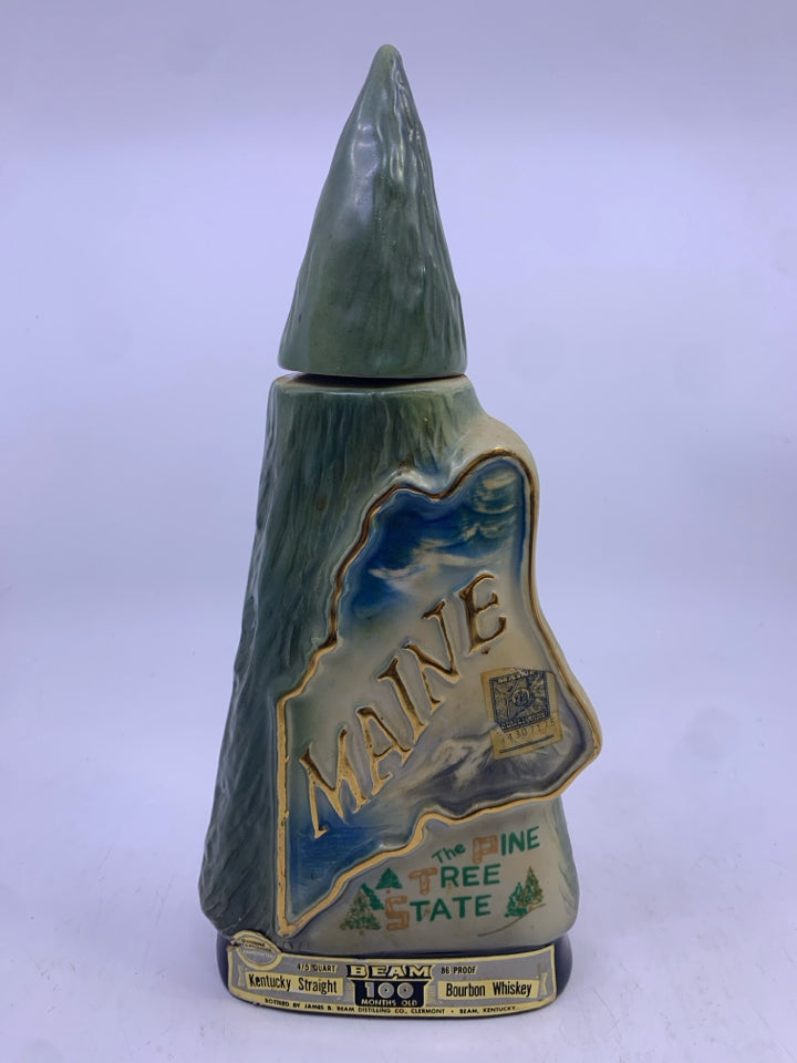 VTG MAINE JIM BEAM WHISKEY EMPTY DECANTER.