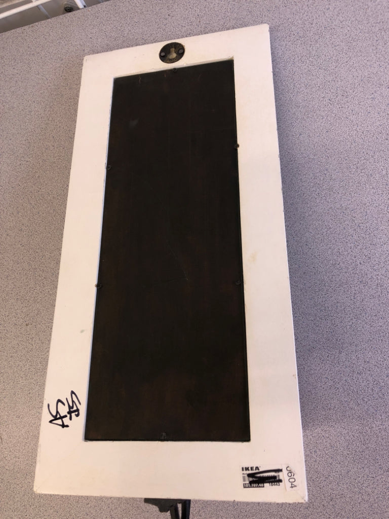 WHITE EMBOSSED MIRROR HANGING CANDLE HOLDER.