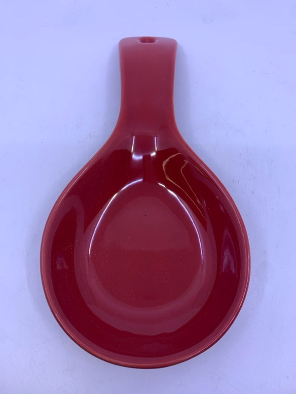 LARGE RED SPOON REST.