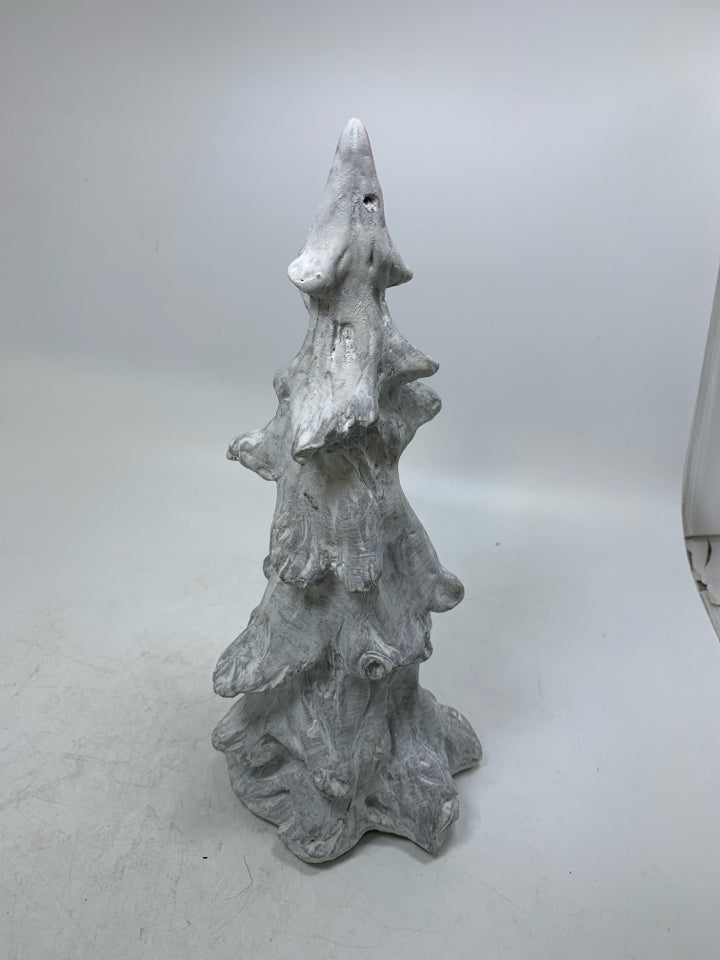 RESIN WHITE WASHED ABSTRACT TREE.