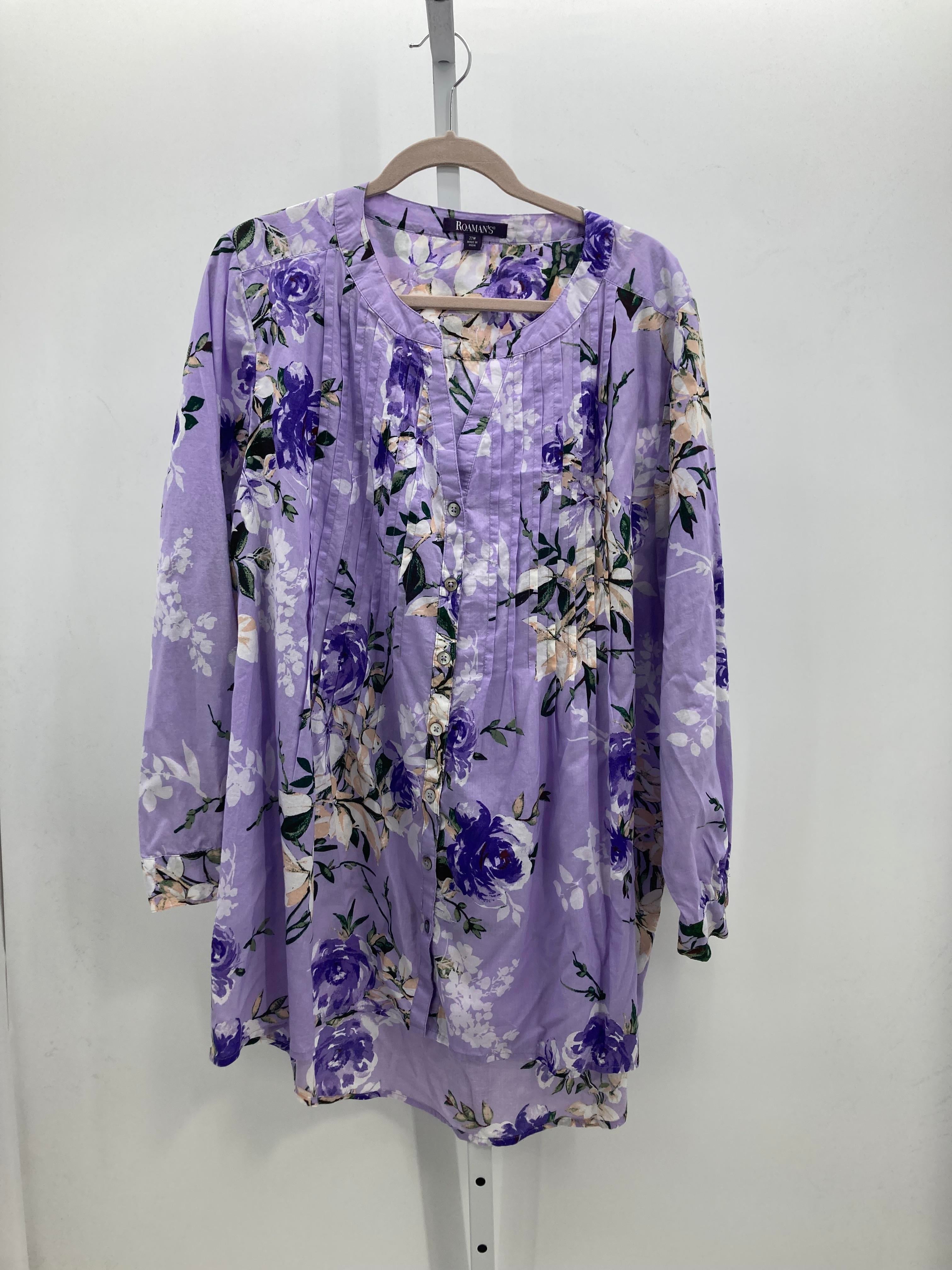 Roaman's Size 22W Womens Long Sleeve Shirt