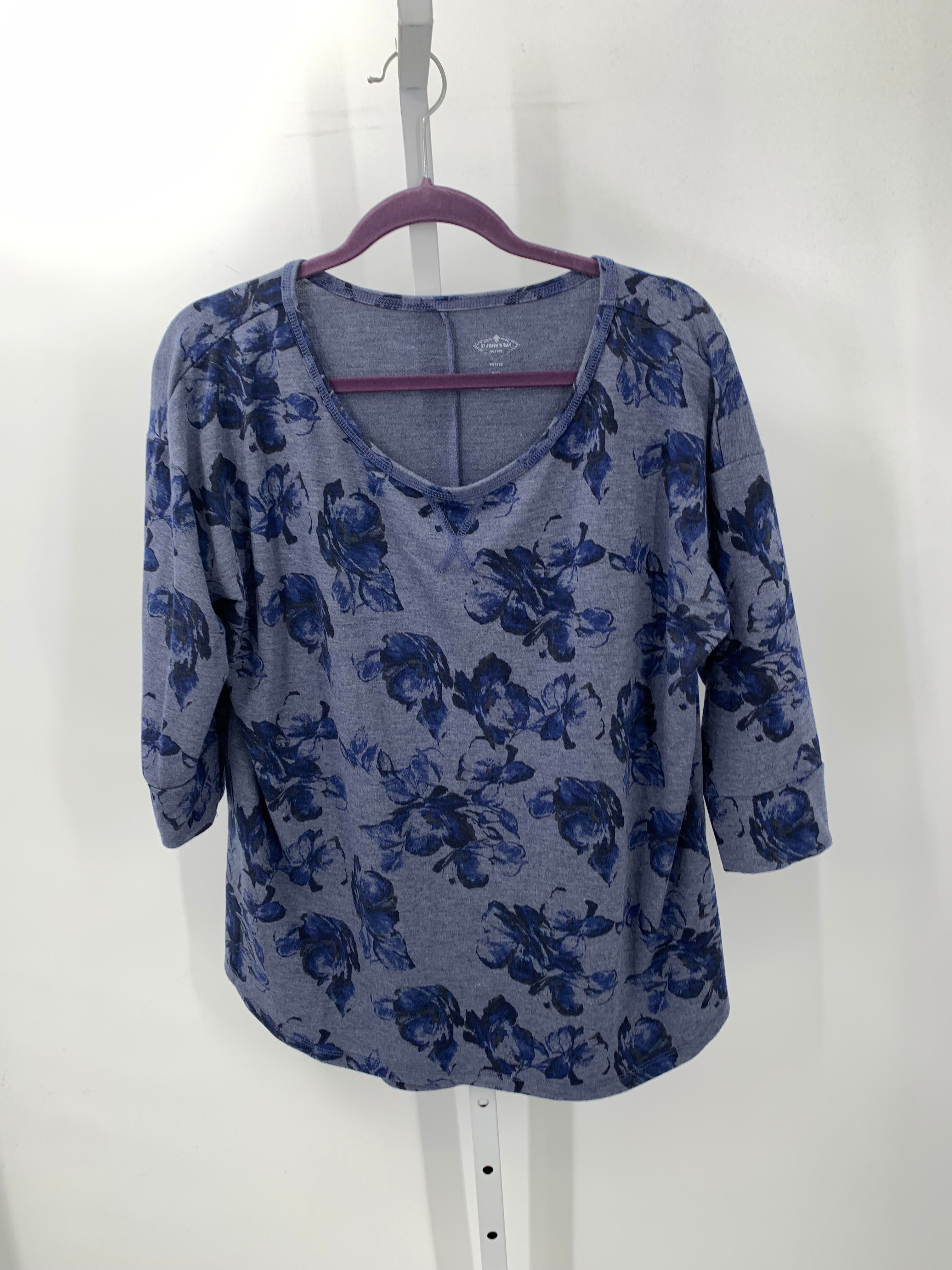 St. Johns Bay Size X Large Petite Petite 3/4 Sleeve Shirt