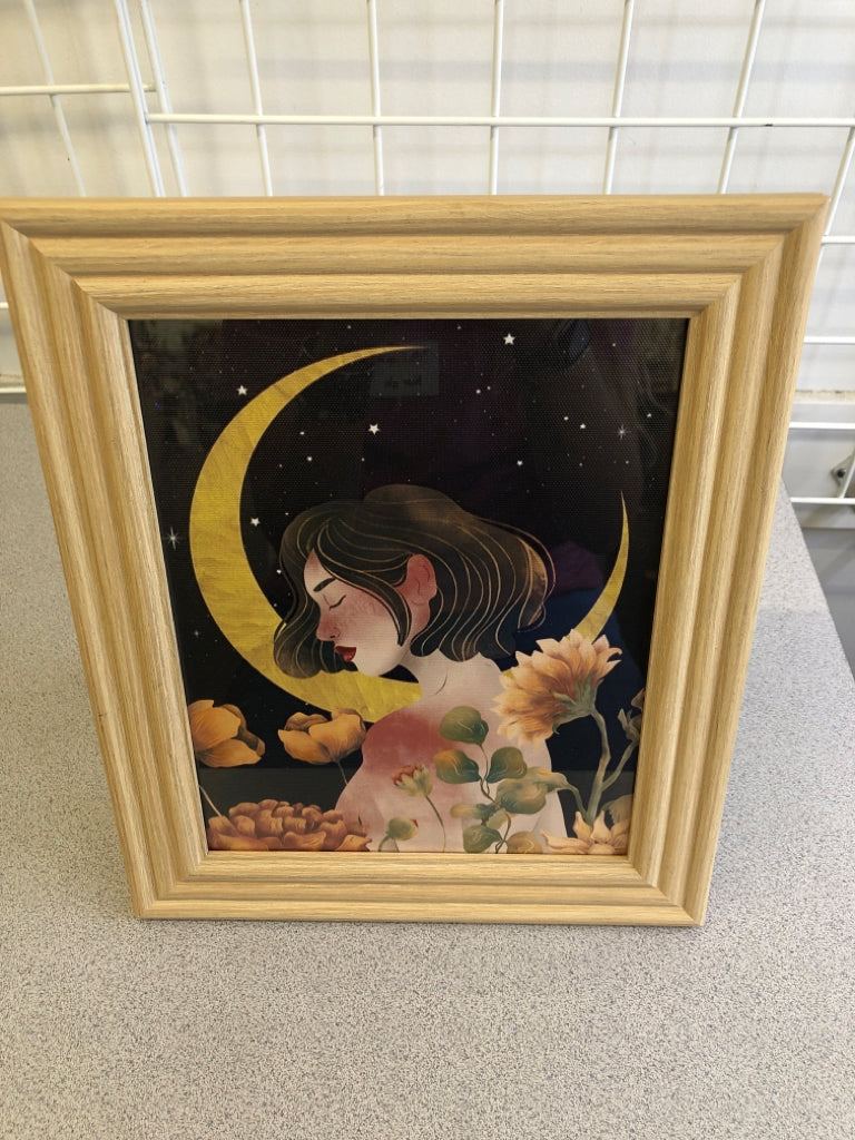 4 PC WOMAN W/ OUTER SPACE BACKGROUNDS WALL ART.