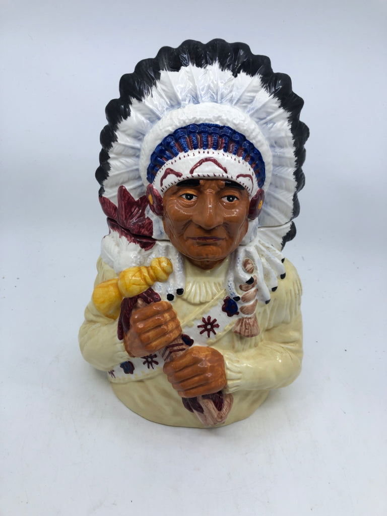INDIGENOUS MAN COOKIE JAR.