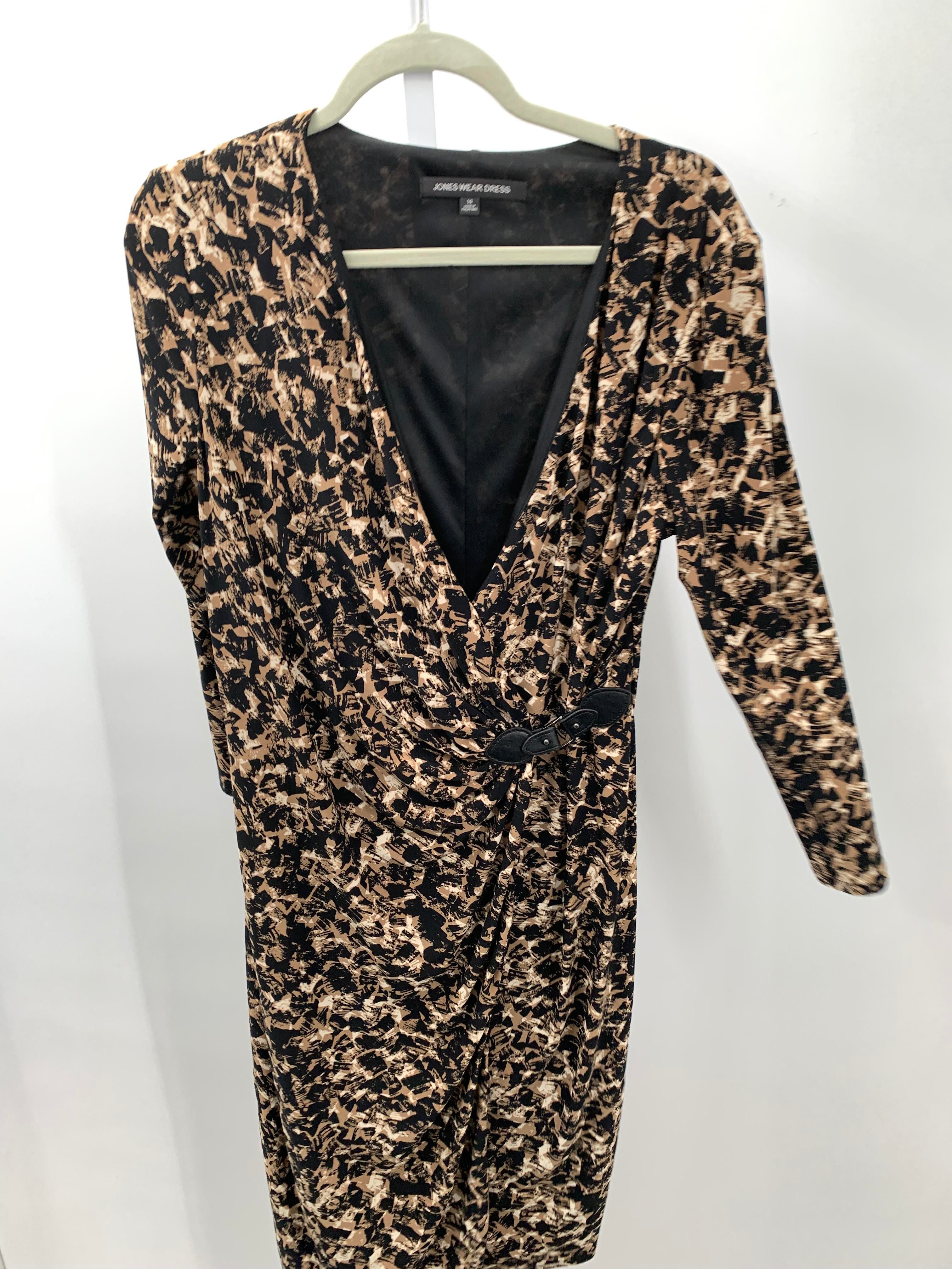 Jones Wear Size 14 Misses Long Sleeve Dress