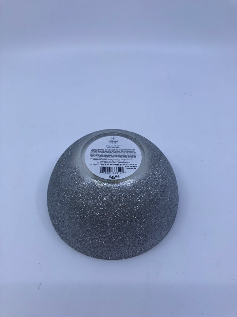 SILVER SPARKLE CANDLE POLAR FROST.