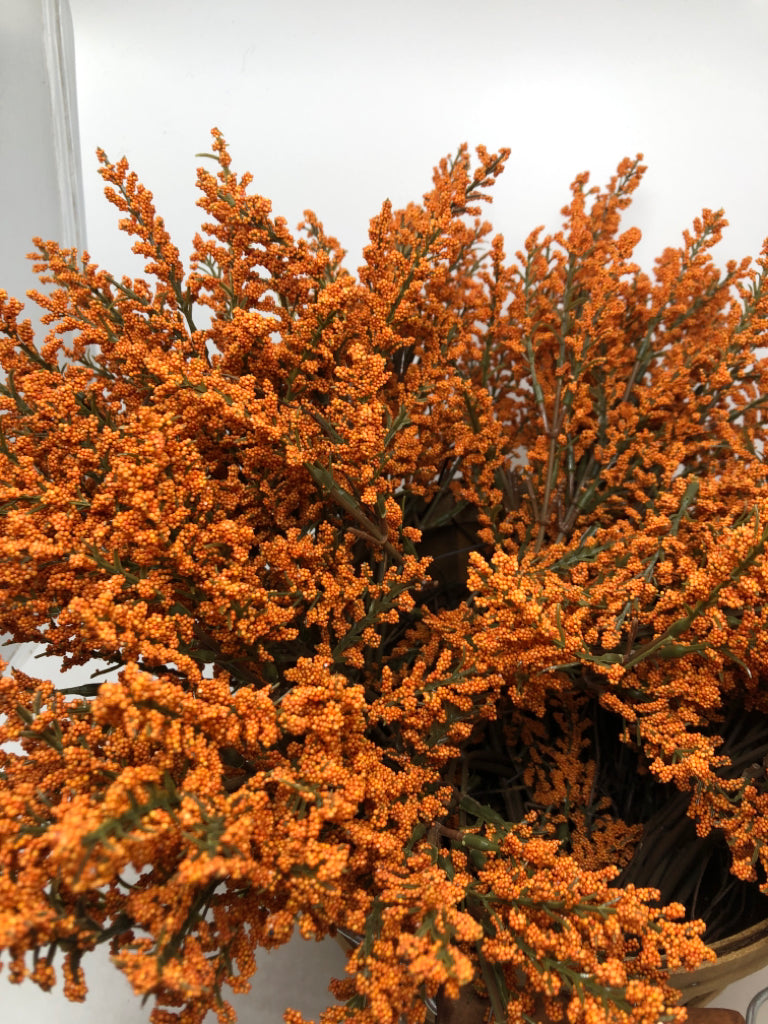 ORANGE PIP IN BUSHEL BASKET.