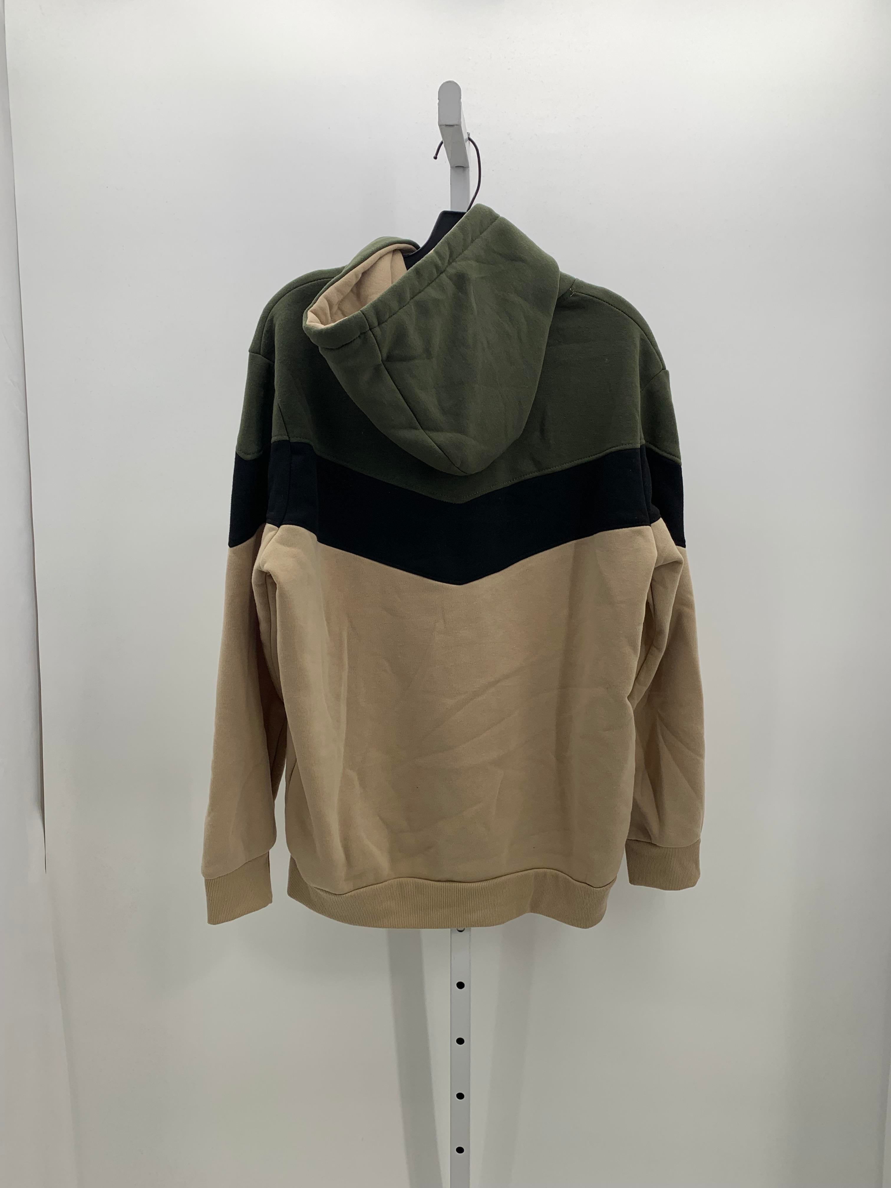 TAN BLACK HOODED KNIT.