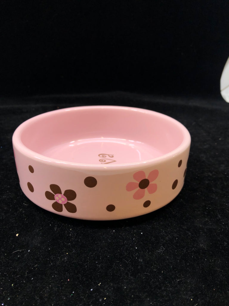 PINK AND BROWN "DIVA" PET BOWL.