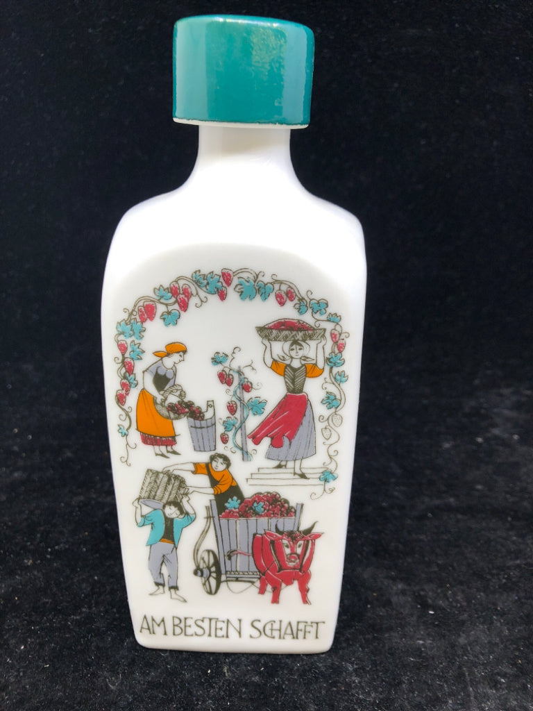 4 SEASONS GERMAN DECANTER W/CORKED LID.