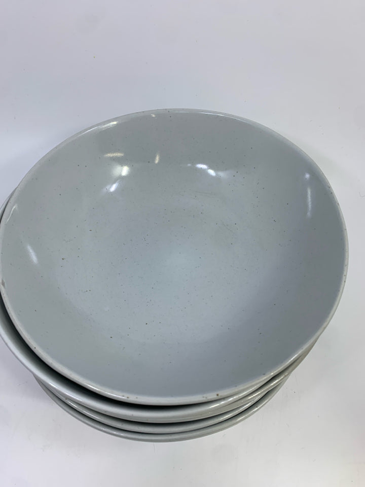 6PC GRAY GLAZED STONEWARE BOWLS AARON PROBYN.