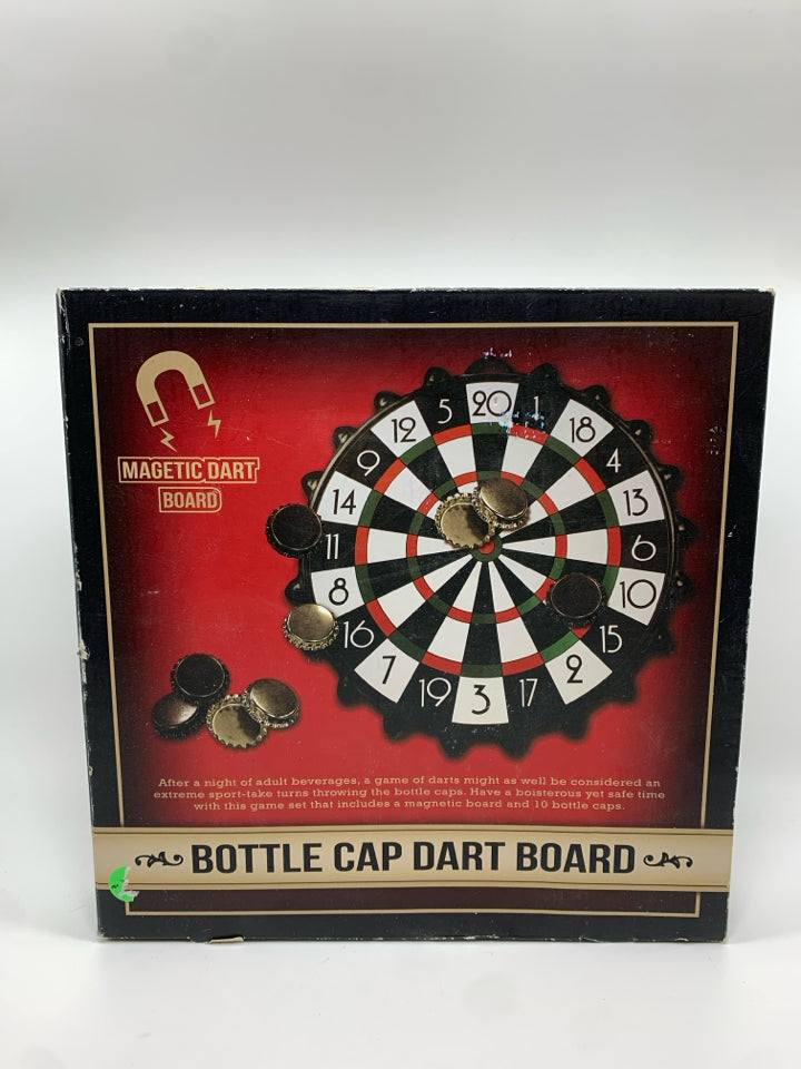 NIB BOTTLE CAP DARTBOARD GAME.
