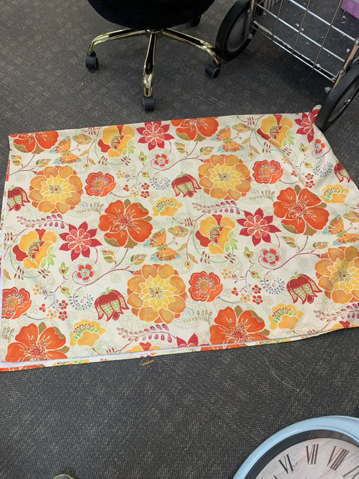ORANGE & RED FLORAL TABLECLOTH