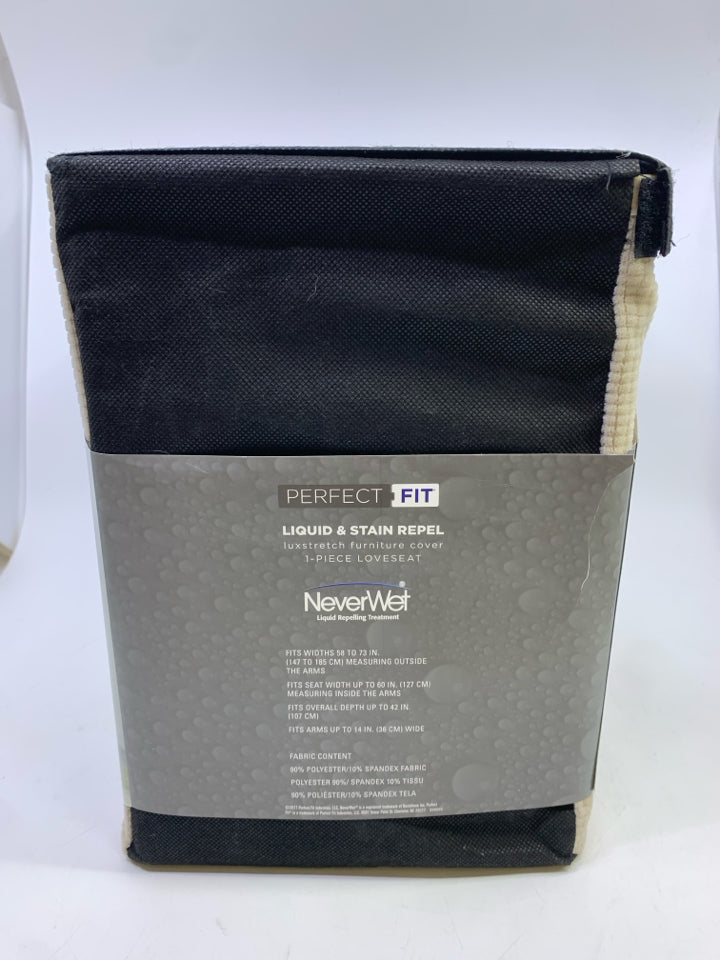 NIP 1 CREAM LOVESEAT COVER PERFECT FIT.