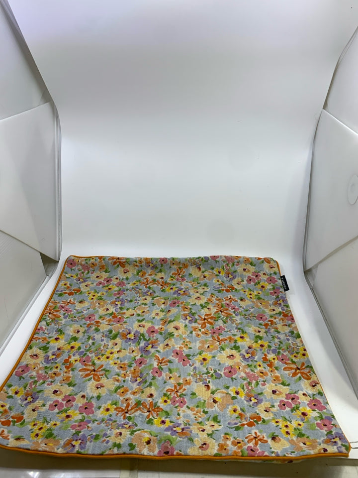 ATHENA SPRING FLORAL PILLOW SHAM W/ORANGE BORDER.