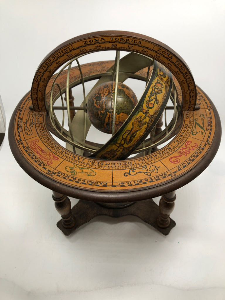 VTG ZODIAC DESK GLOBE.