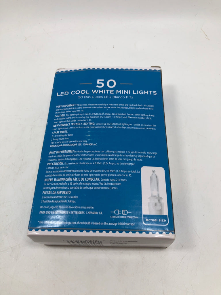 NIB LED COOL WHITE STRING LIGHTS.