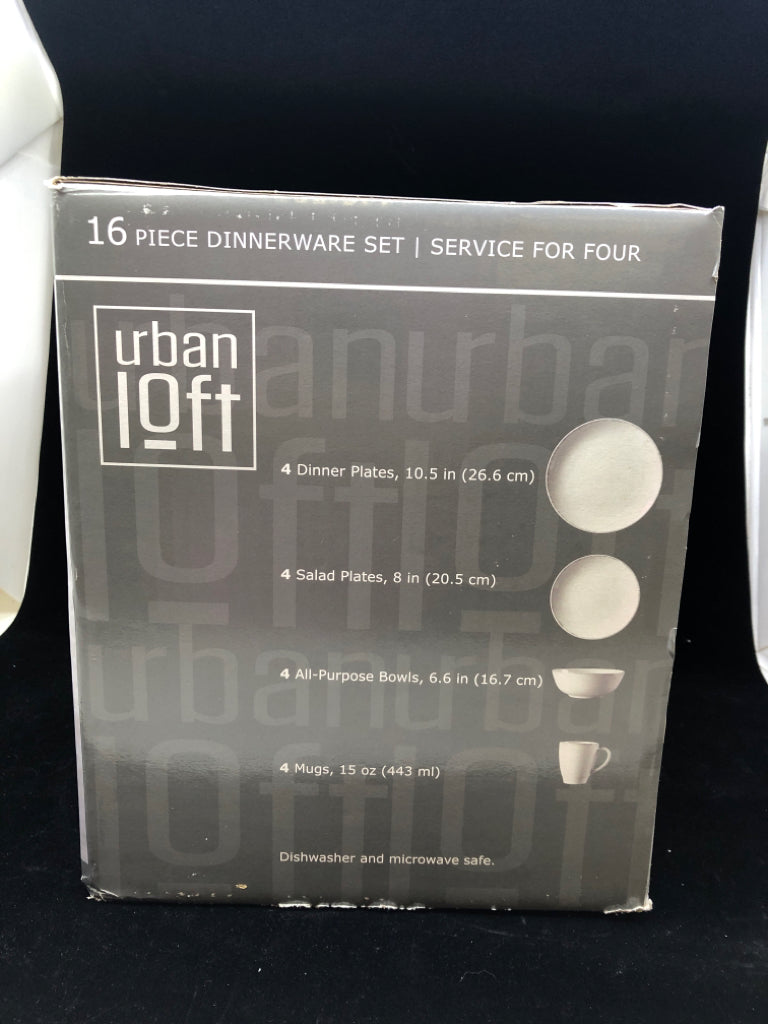 NIB URBAN LOFT DINNERWARE SET SERVICE FOR 4.