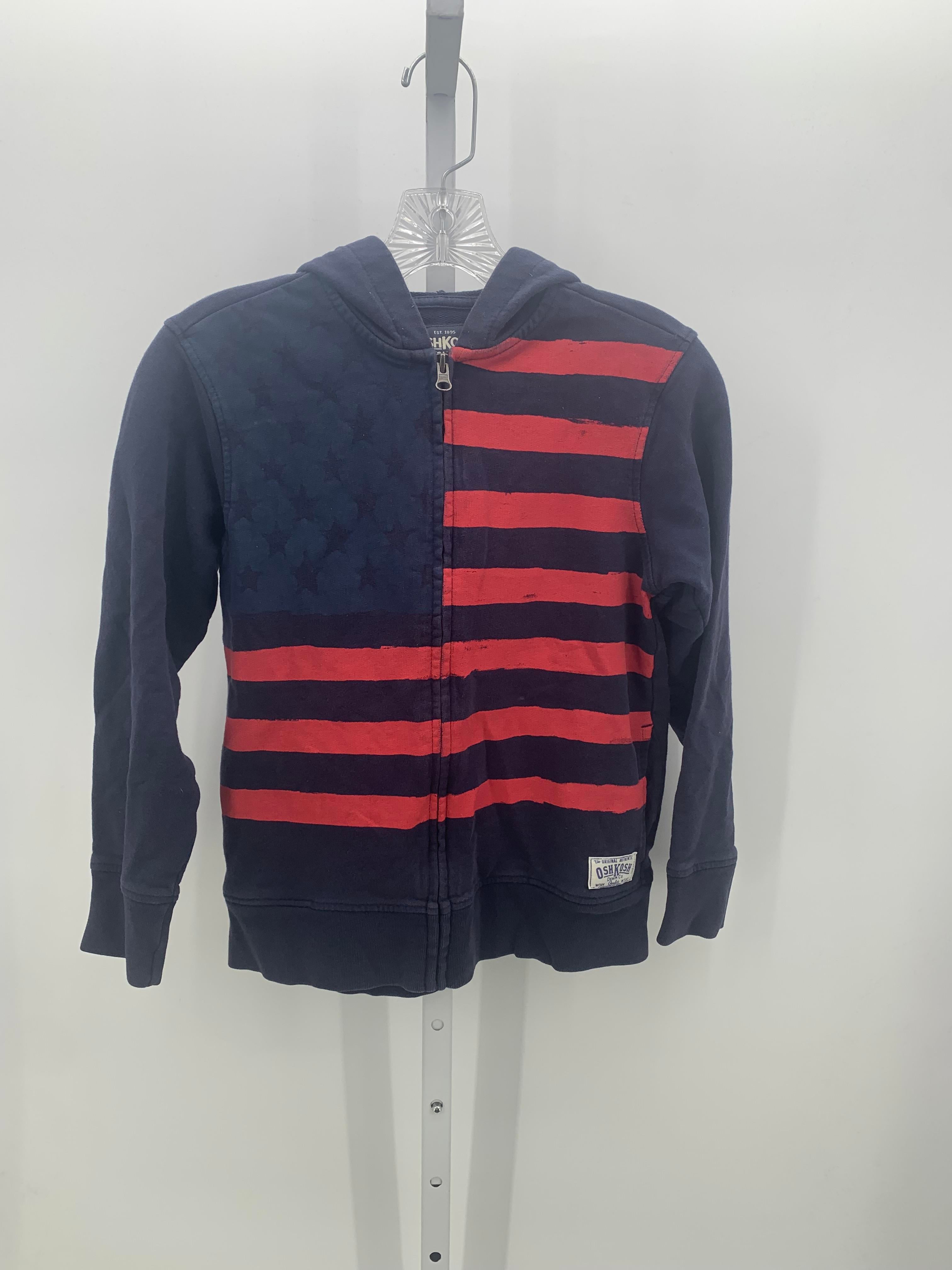 RED STRIPES HOODED ZIP KNIT