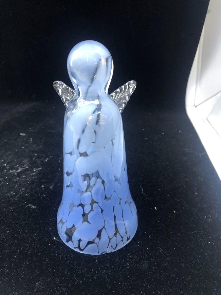 LIGHT BLUE GLASS ANGEL.