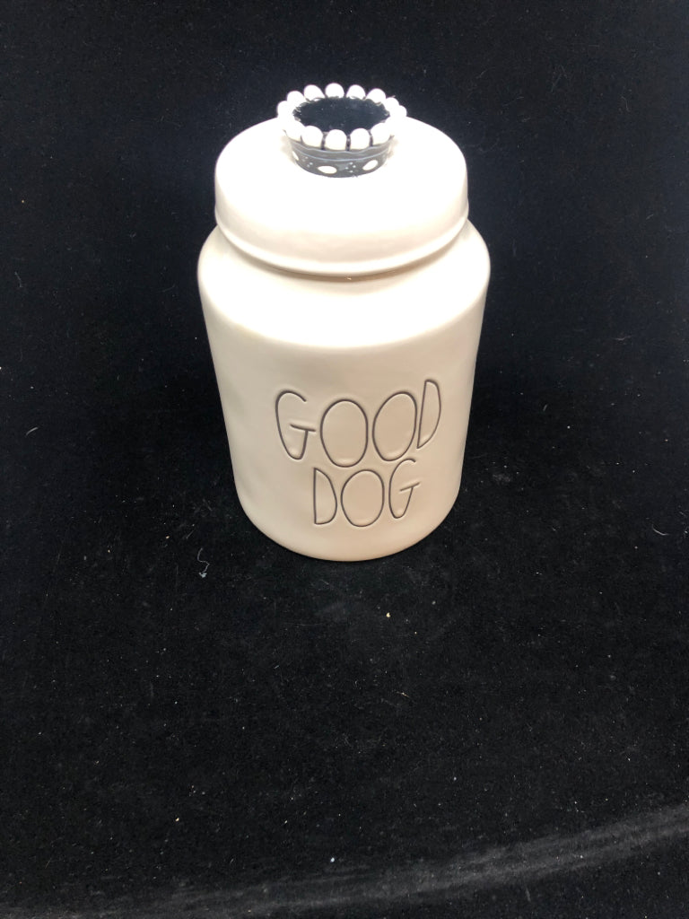 GOOD DOG RAE DUNN TREAT JAR.