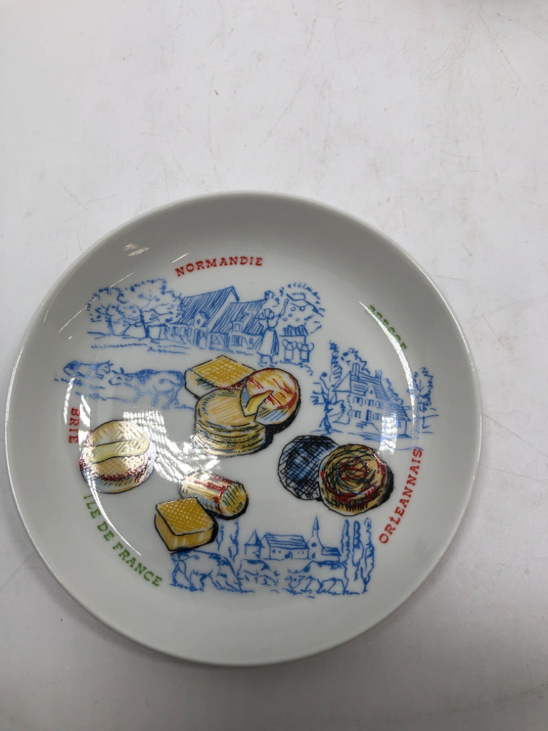 6 DECOR DE PARIS CHEESE PLATES.