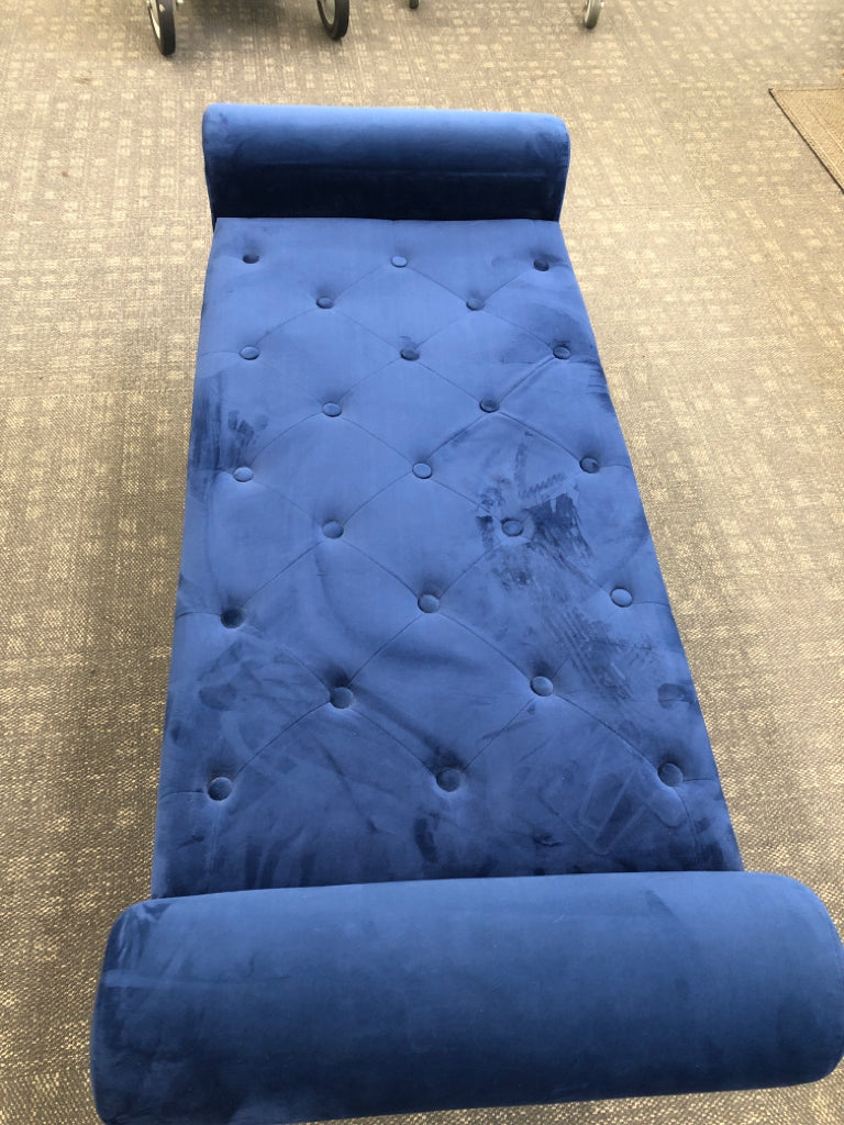 NWT BLUE VELVET BENCH W/STORAGE.