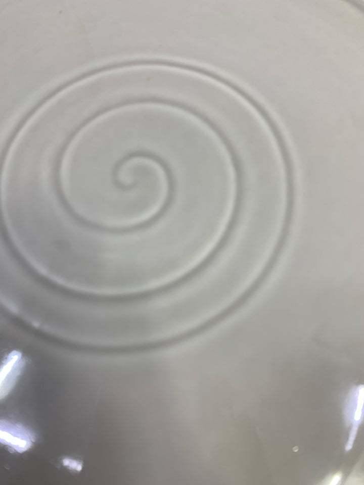 GRAY & WHITE SWIRLED PLATTER W/BORDER ROYAL DOULTON.