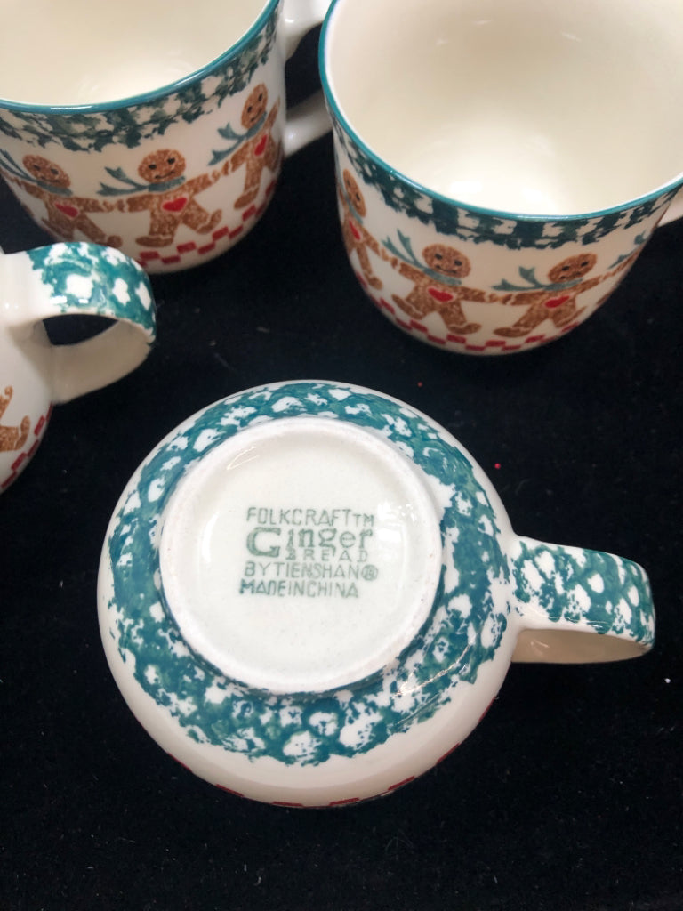 4 GINGERBREAD MUGS - FOLKCRAFT.