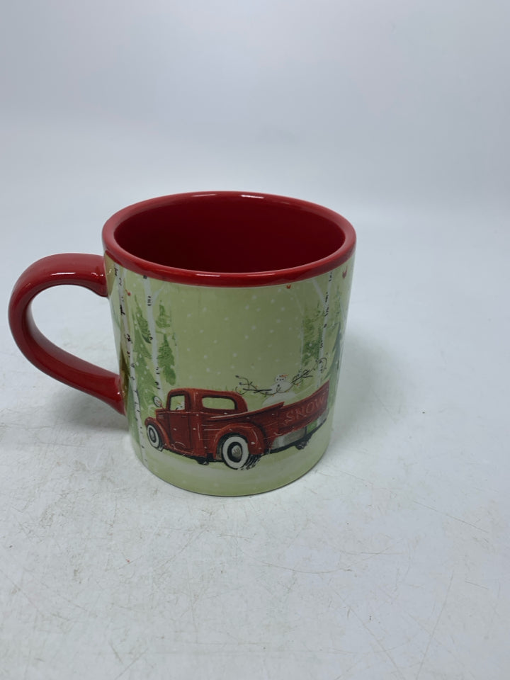 RED TRUCK W/ BIRCH TREES MUG.