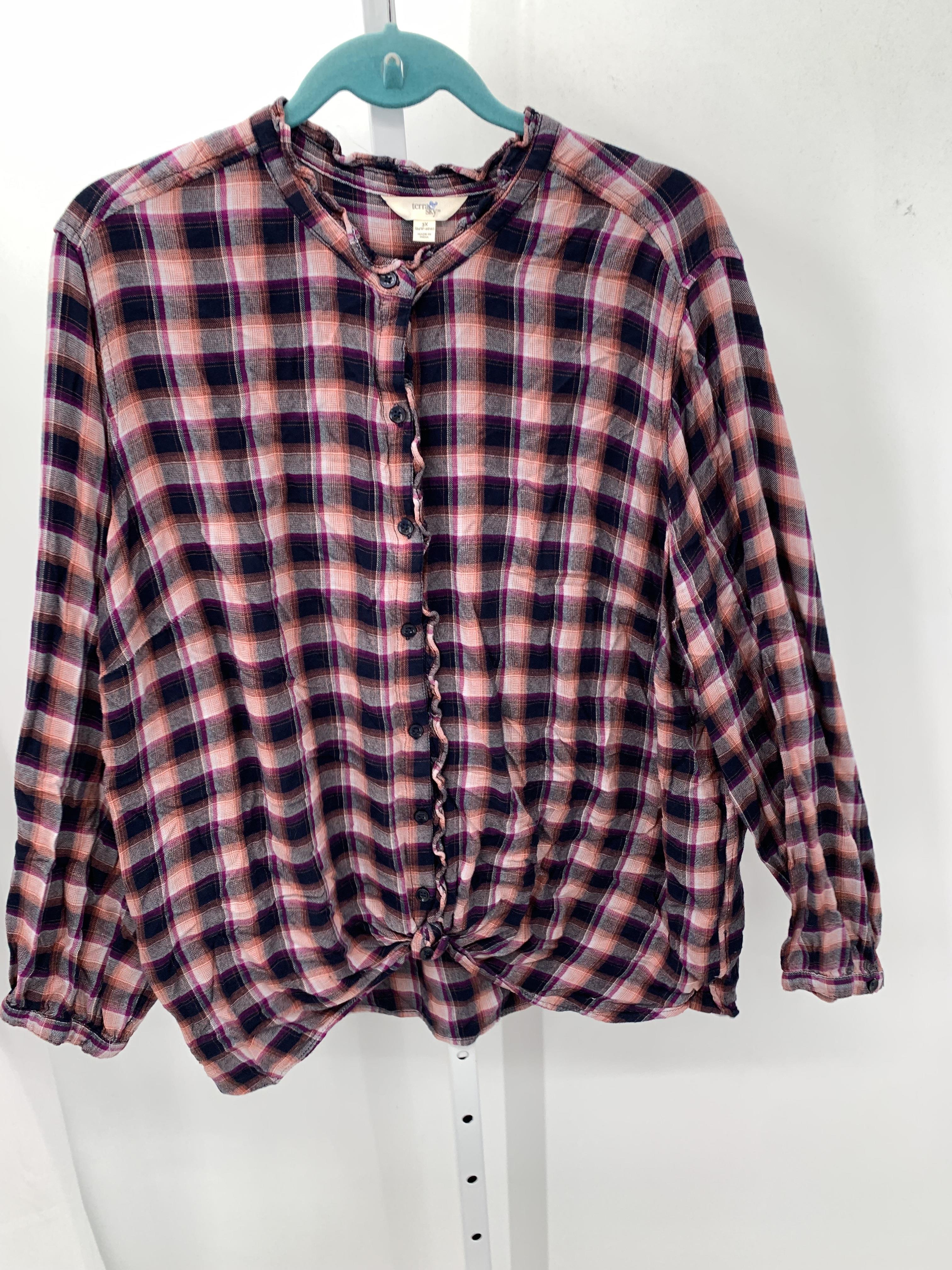 Terra & Sky Size 3X Womens Long Sleeve Shirt
