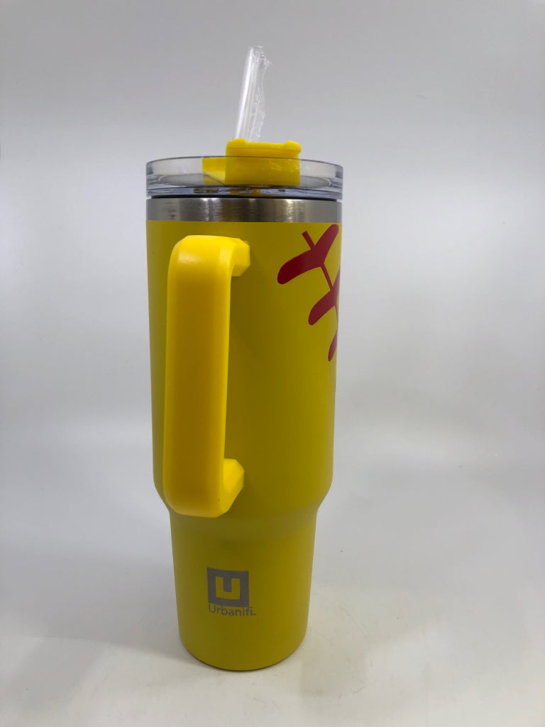NEW SOFTBALL TUMBLER W/STRAW.